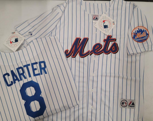 Mens Majestic New York Mets GARY CARTER Baseball Jersey WHITE P/S New
