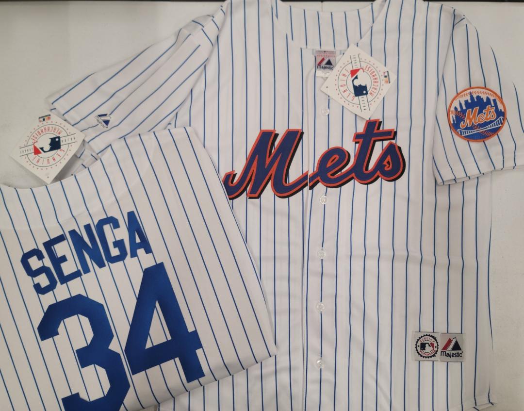 Mens Majestic New York Mets KODAI SENGA Baseball Jersey WHITE P/S New