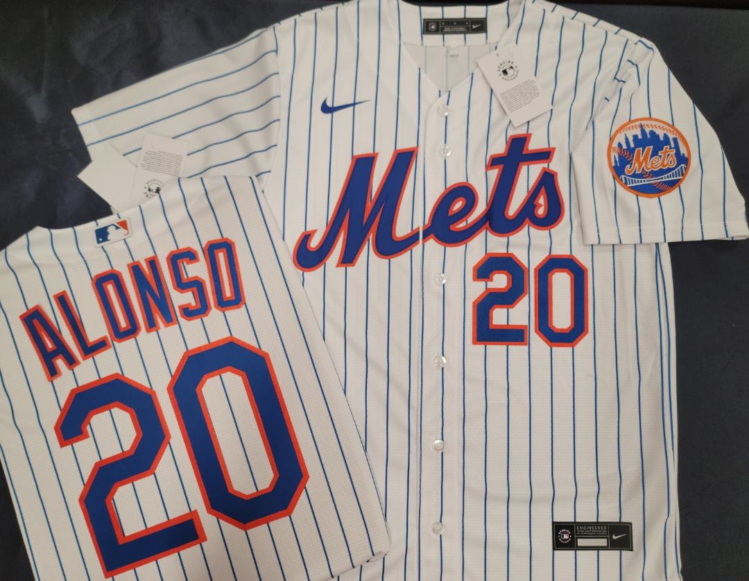 Mens Nike New York Mets PETE ALONSO Baseball Jersey WHITE P/S New