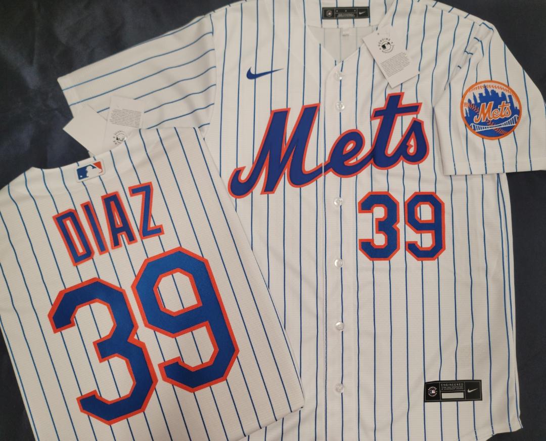 Mens Nike New York Mets EDWIN DIAZ Baseball Jersey WHITE P/S New