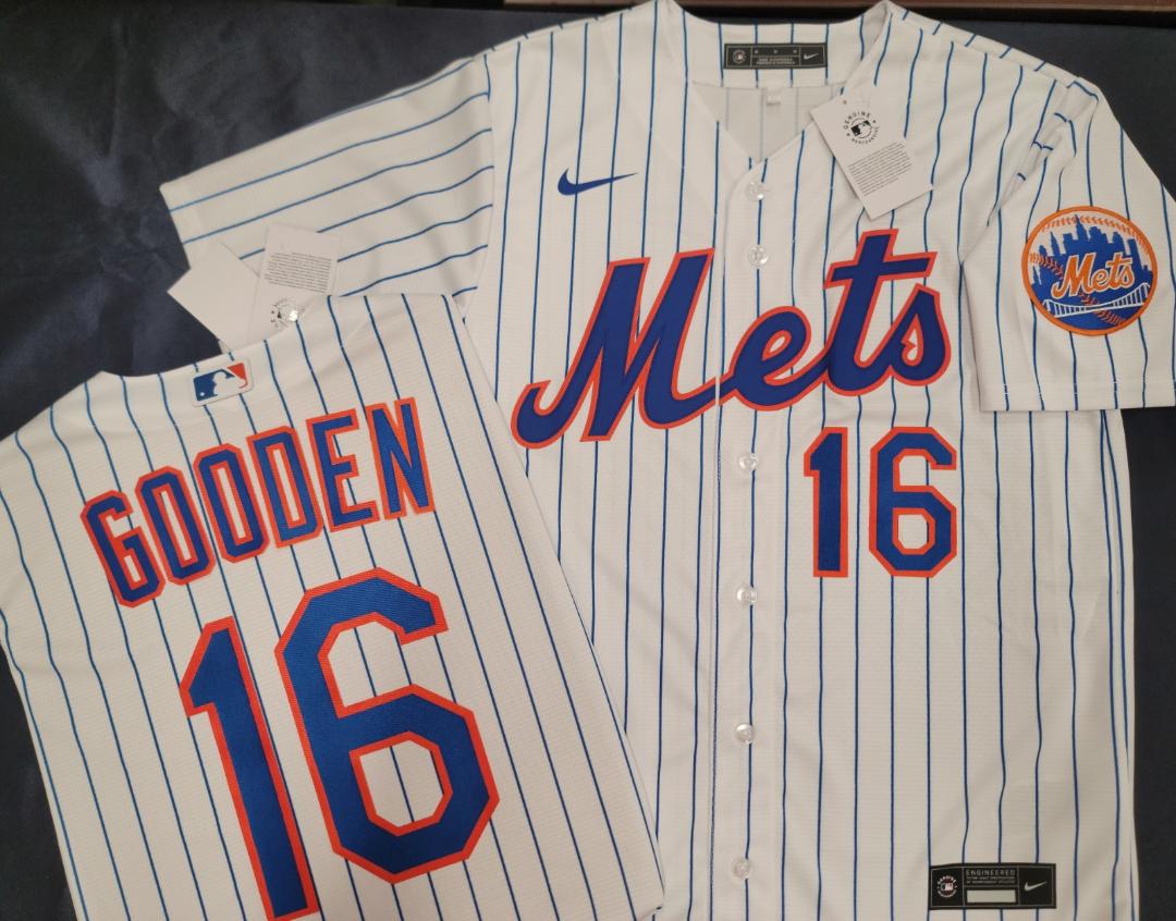 Mens Nike New York Mets DWIGHT GOODEN Baseball Jersey WHITE P/S New
