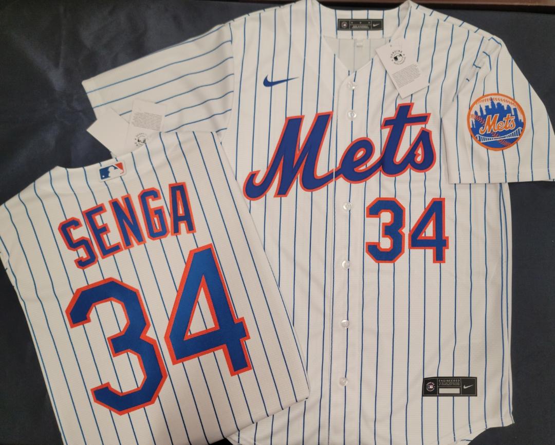 Mens Nike New York Mets KODAI SENGA Baseball Jersey WHITE P/S New