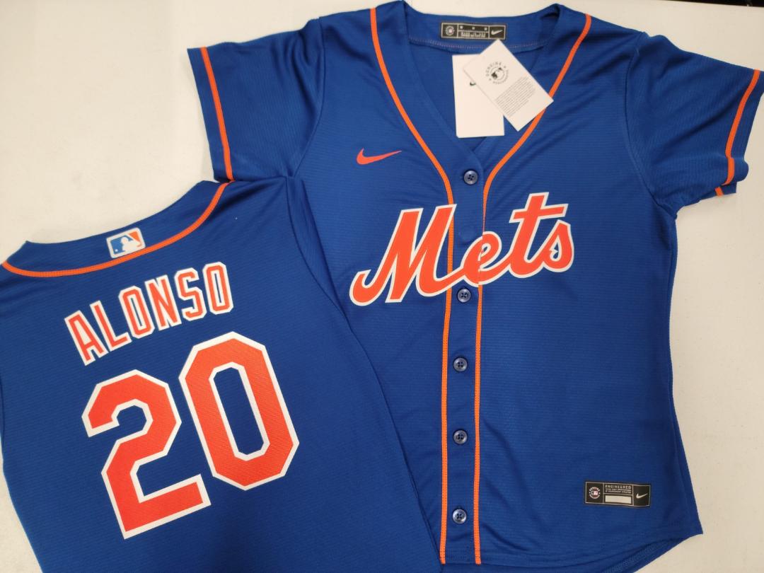 WOMENS Nike New York Mets PETE ALONSO Sewn Baseball Jersey ROYAL