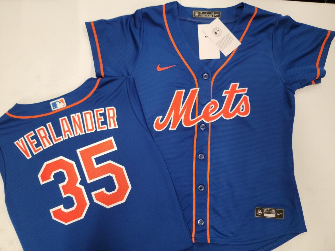 WOMENS Nike New York Mets JUSTIN VERLANDER Sewn Baseball Jersey ROYAL