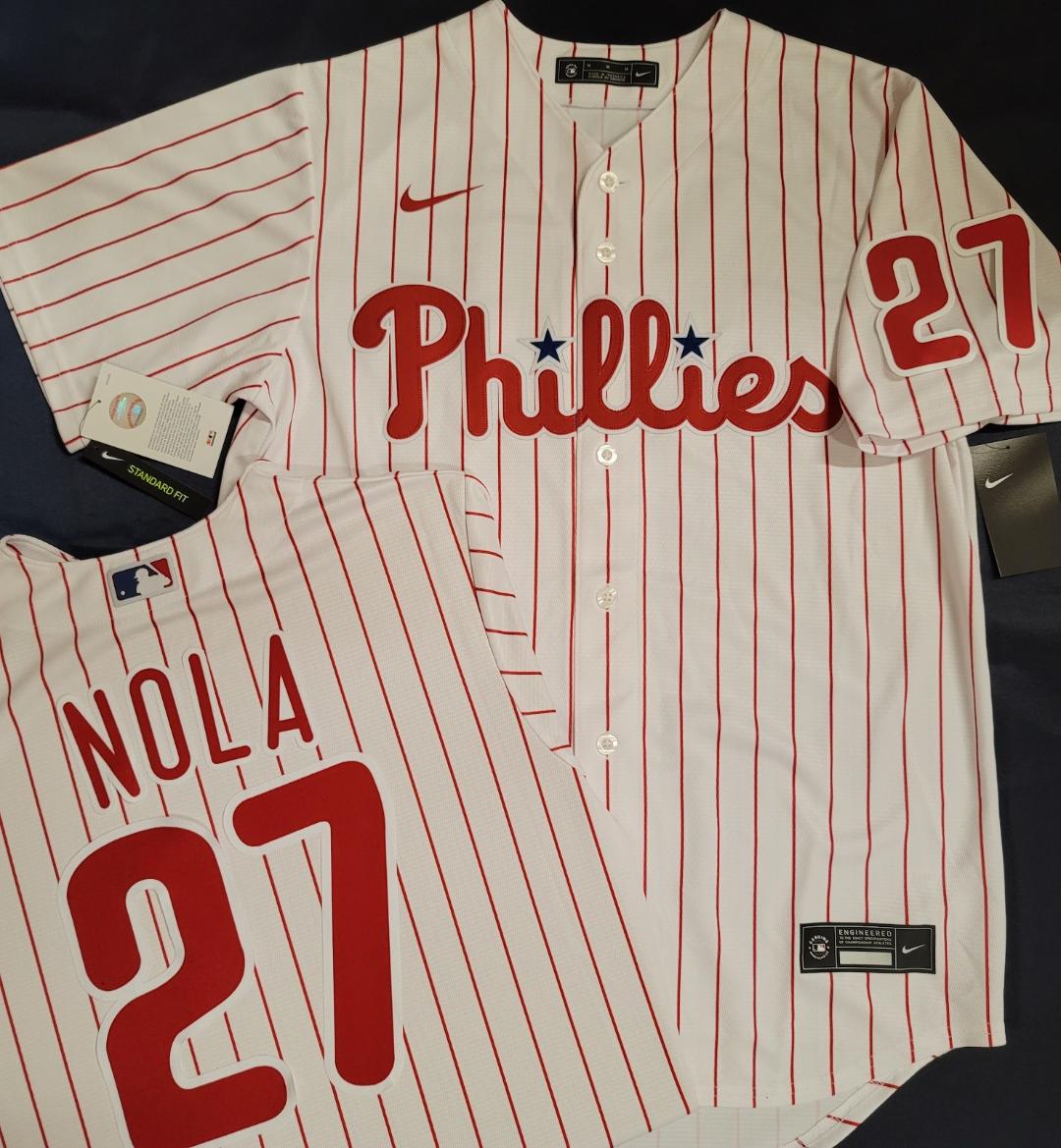 Nike Philadelphia Phillies AARON NOLA Sewn Baseball Jersey WHT P/S