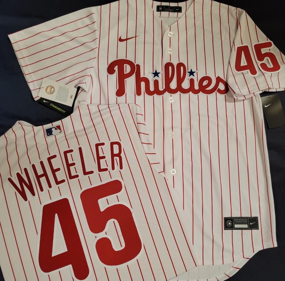 Nike Philadelphia Phillies ZACK WHEELER Sewn Baseball Jersey WHT P/S