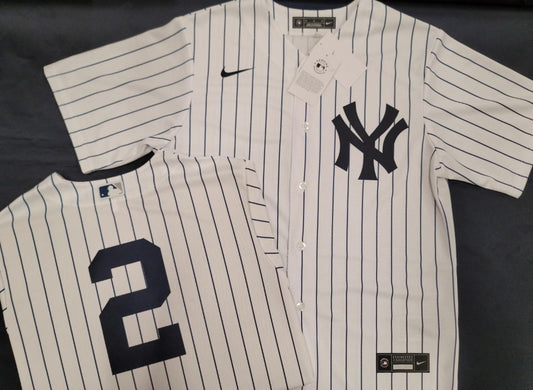 Mens NIKE New York Yankees DEREK JETER Sewn Baseball Jersey WHITE
