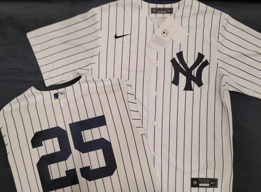 Mens NIKE New York Yankees GLEYBER TORRES Sewn Baseball Jersey WHITE