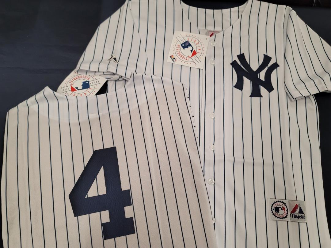 Majestic New York Yankees LOU GEHRIG Sewn Baseball JERSEY White P/S