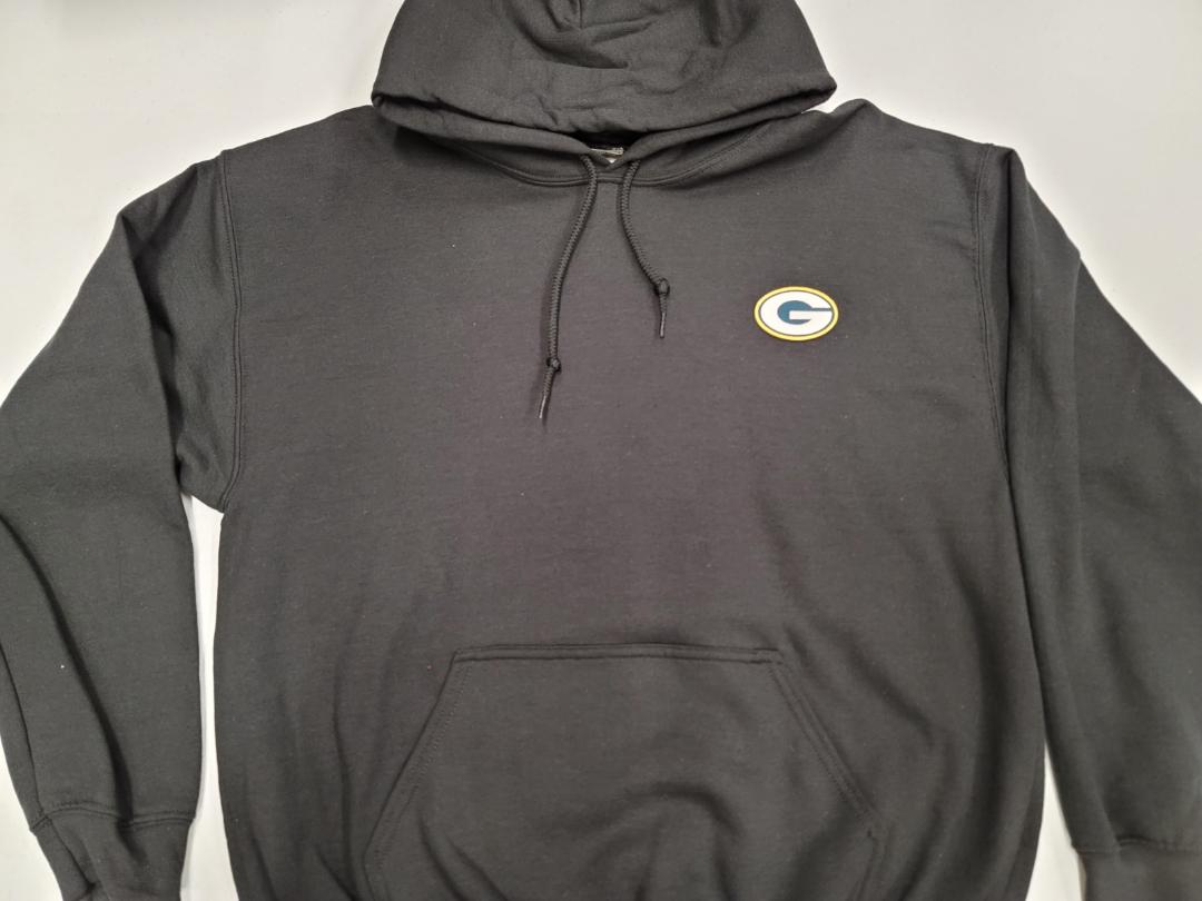 Mens GREEN BAY PACKERS Pullover Hooded Hoodie SWEATSHIRT BLACK All Sizes