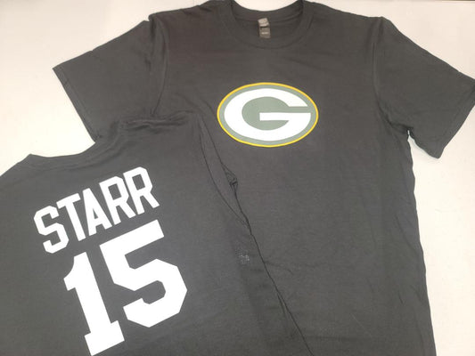 Mens NFL Team Apparel Green Bay Packers BART STARR Football Jersey Shirt BLACK