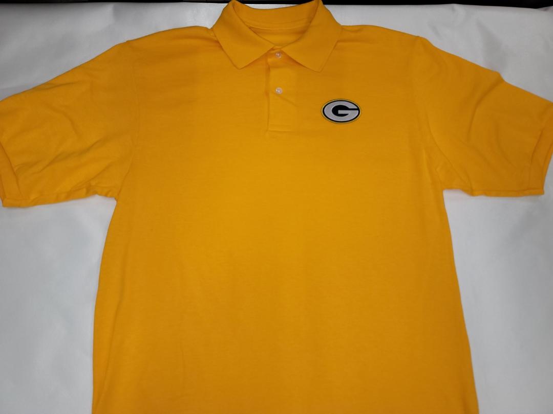 Mens NFL Team Apparel GREEN BAY PACKERS Football Polo Golf Shirt GOLD