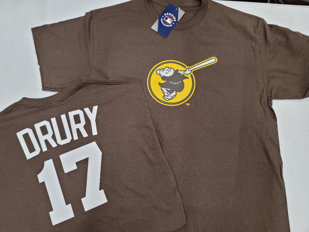 BOYS YOUTH MLB Team Apparel San Diego Padres BRANDON DRURY Baseball Jersey Shirt BROWN