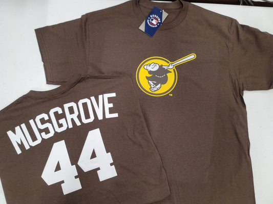 Mens MLB Team Apparel San Diego Padres JOE MUSGROVE Baseball Shirt BROWN