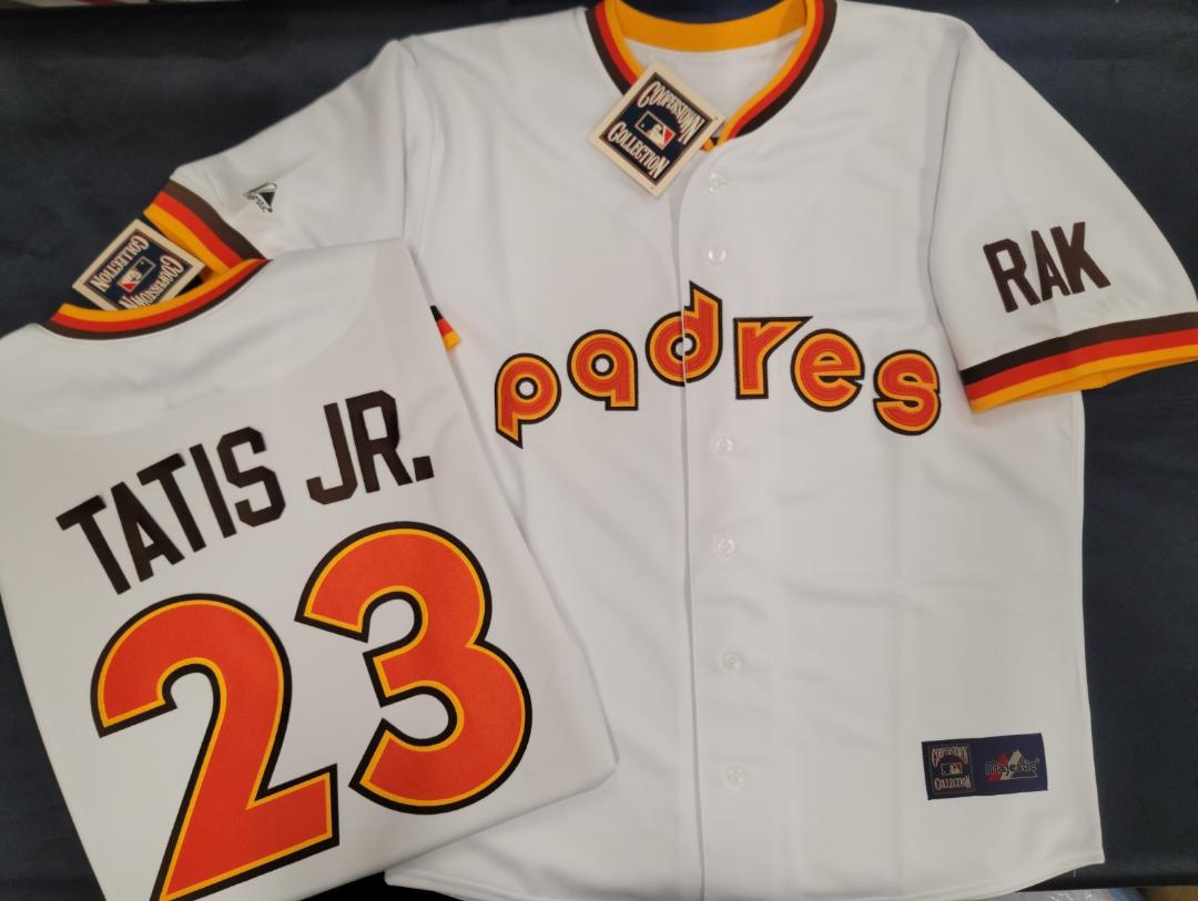 Cooperstown Collection San Diego Padres FERNANDO TATIS JR Sewn THROWBACK Baseball Jersey