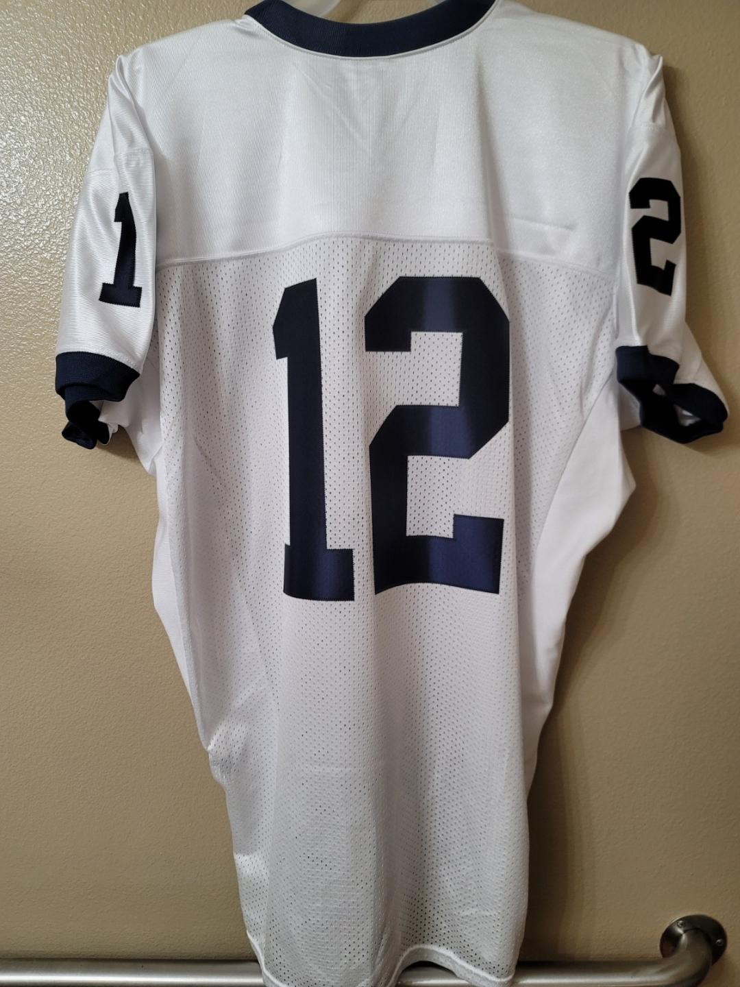 Mens Nike NCAA PENN STATE NITTANY LIONS PSU #12 AUTHENTIC Game JERSEY WHITE