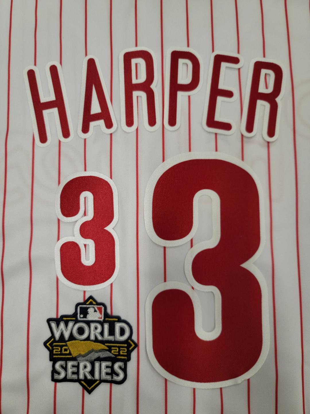 PHILADELPHIA PHILLIES Authentic BRYCE HARPER 2022 World Series Number –