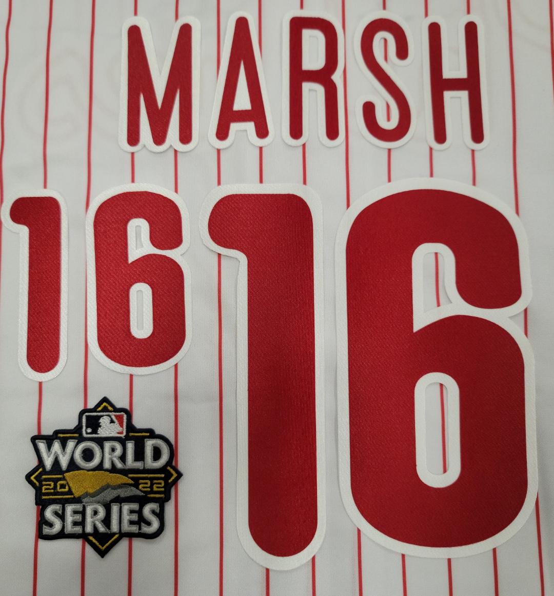 PHILADELPHIA PHILLIES Authentic BRANDON MARSH 2022 World Series Number KIT + PATCH For Jersey