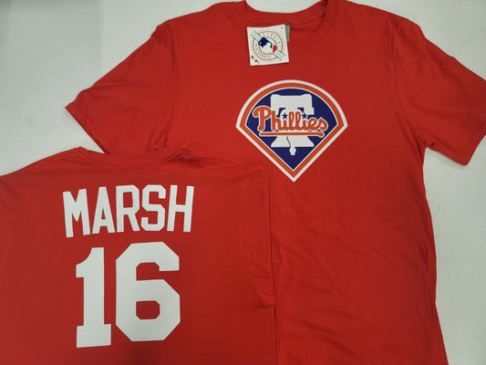 Mens MLB Team Apparel Philadelphia Phillies BRANDON MARSH Baseball Shirt RED