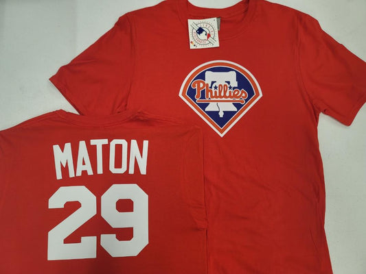 Mens MLB Team Apparel Philadelphia Phillies NICK MATON Baseball Shirt RED