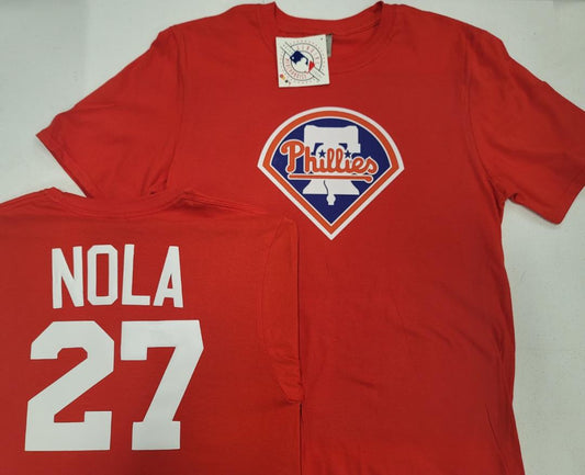 Mens MLB Team Apparel Philadelphia Phillies AARON NOLA Baseball Shirt RED