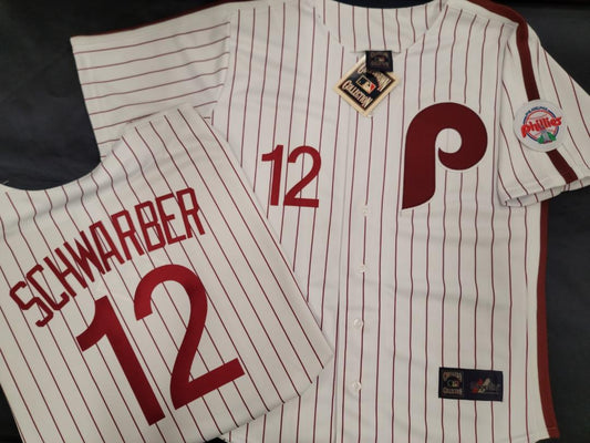 Cooperstown Collection Philadelphia Phillies KYLE SCHWARBER Sewn THROWBACK Baseball Jersey