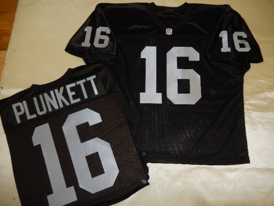 Oakland Raiders JIM PLUNKETT Vintage Throwback Football Jersey BLACK