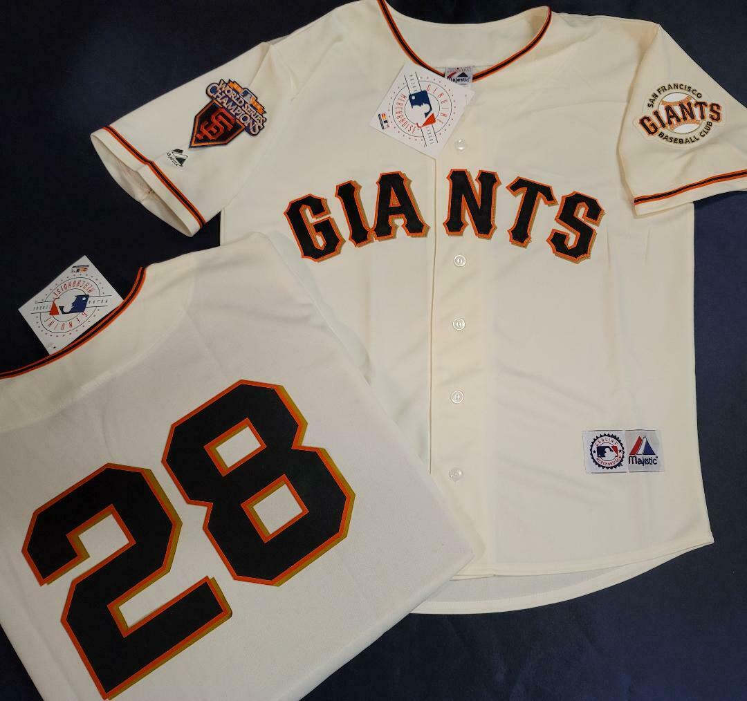 Majestic San Francisco Giants BUSTER POSEY 2010 World Series Sewn Baseball Jersey CREAM