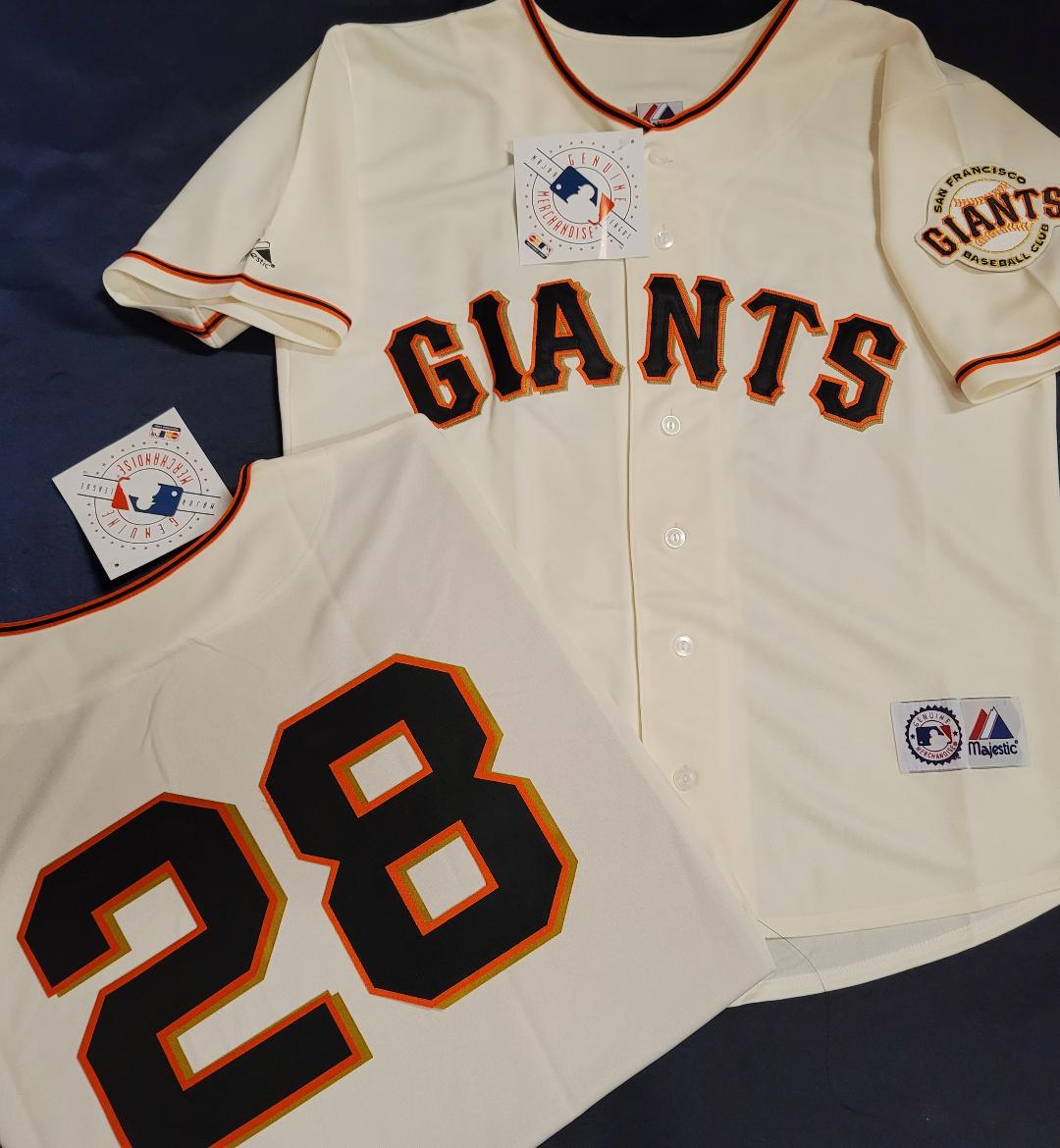 Majestic San Francisco Giants BUSTER POSEY Sewn Baseball Jersey CREAM –