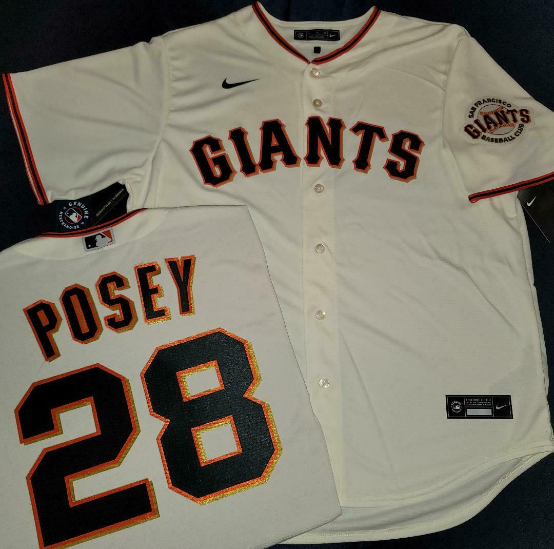 Mens Nike San Francisco Giants BUSTER POSEY Baseball JERSEY CREAM