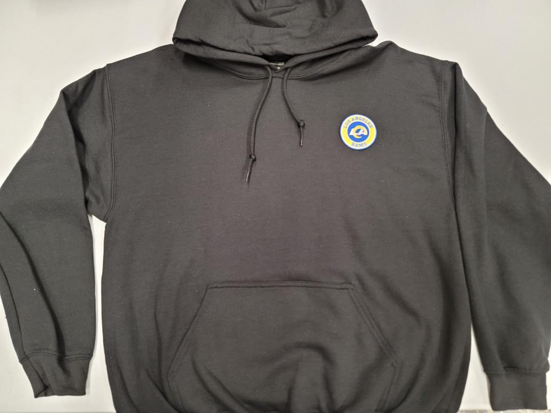 Mens LOS ANGELES RAMS Pullover Hooded Hoodie SWEATSHIRT BLACK All Sizes