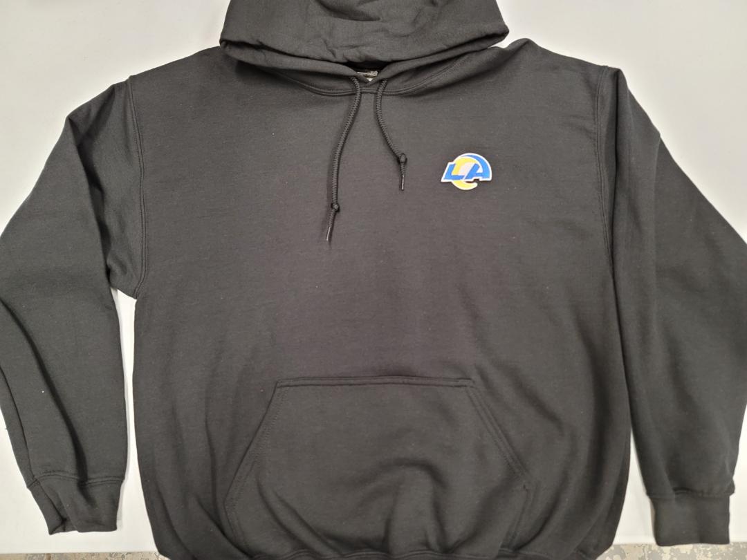 Mens LOS ANGELES RAMS Pullover Hooded Hoodie SWEATSHIRT BLACK All Sizes