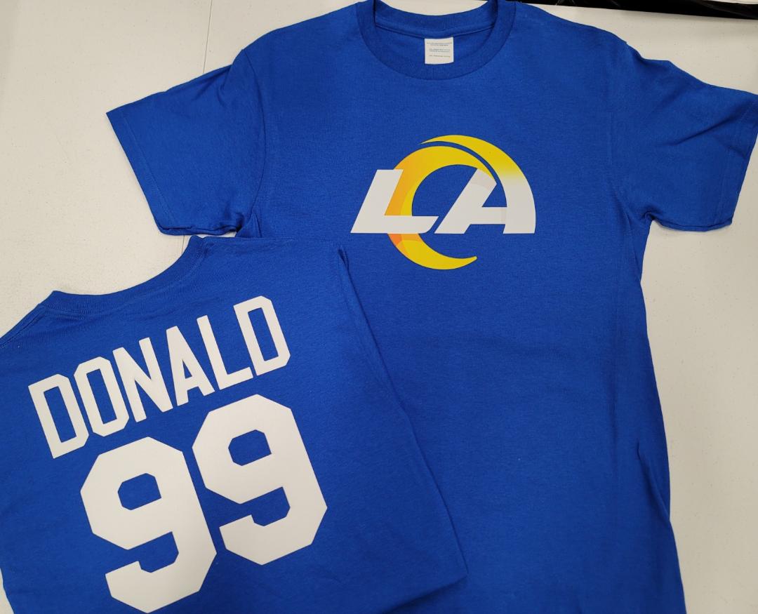 Boys Youth NFL Team Apparel Los Angeles Rams AARON DONALD Football Jersey Shirt ROYAL