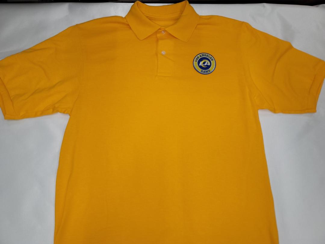 Mens NFL Team Apparel LOS ANGELES RAMS Football Polo Golf Shirt GOLD