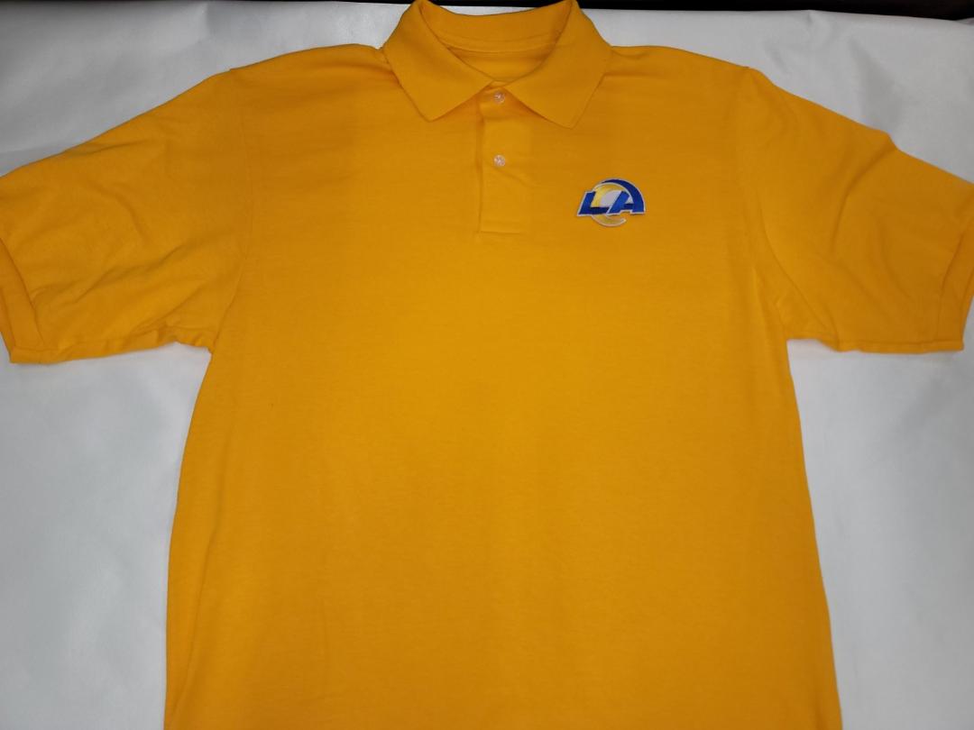 Mens NFL Team Apparel LOS ANGELES RAMS Football Polo Golf Shirt GOLD