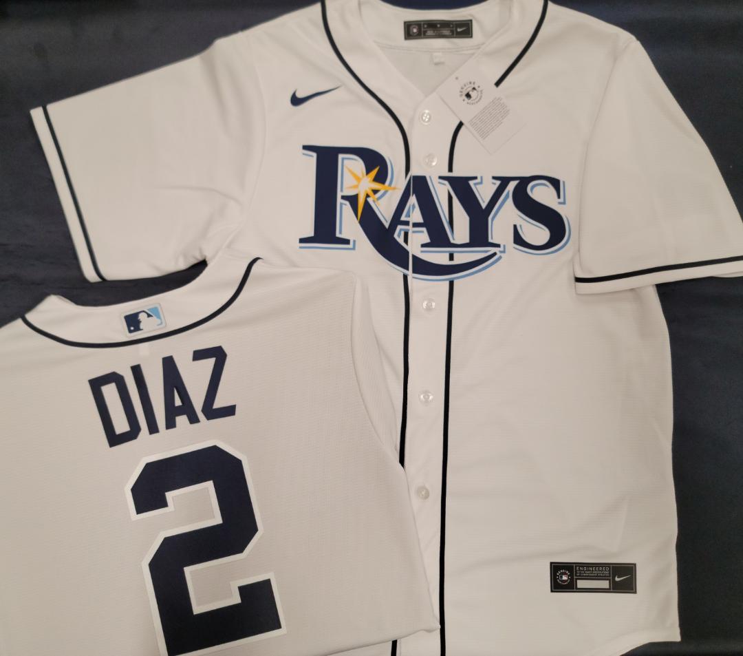 Nike Tampa Bay Rays YANDY DIAZ Baseball Jersey WHITE