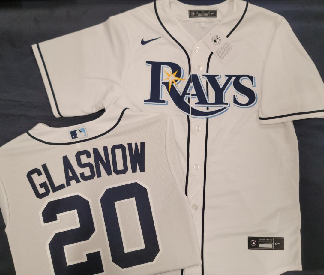 Nike Tampa Bay Rays TYLER GLASNOW Baseball Jersey WHITE