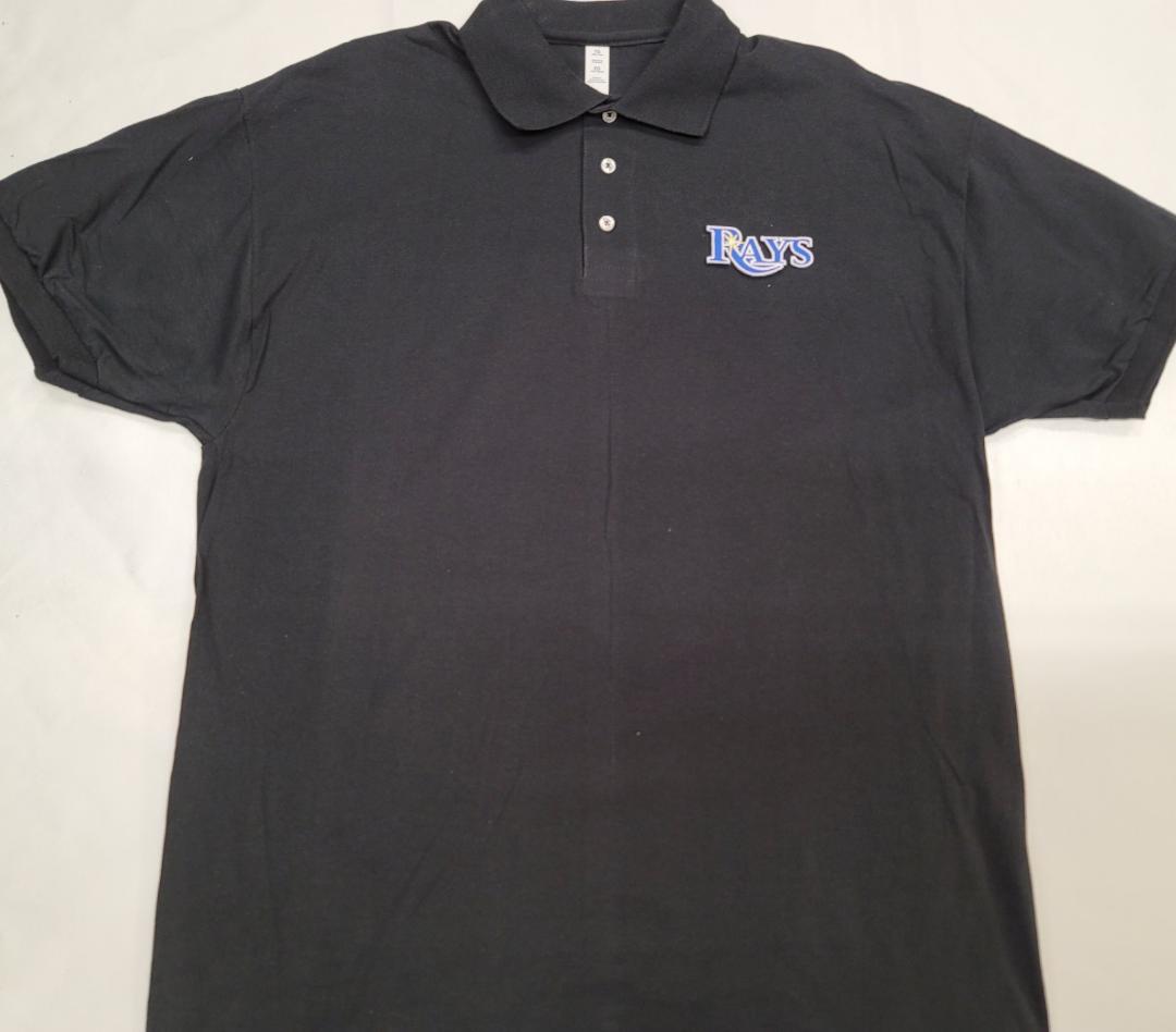 Mens MLB Team Apparel TAMPA BAY RAYS Baseball Polo Golf Shirt BLACK