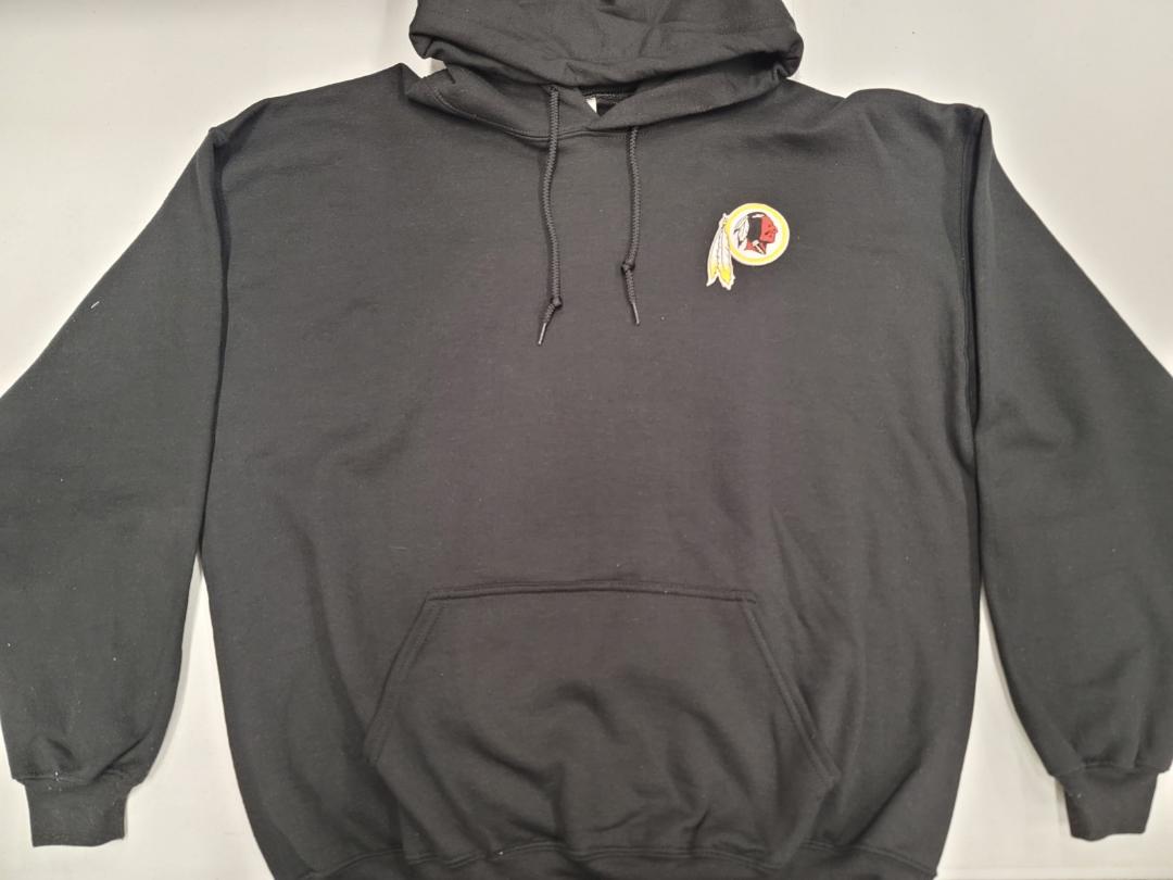 Mens WASHINGTON REDSKINS Pullover Hooded Hoodie SWEATSHIRT BLACK All Sizes