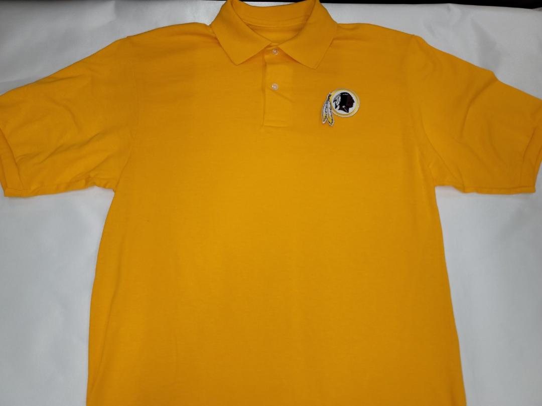 NFL Team Apparel WASHINGTON REDSKINS Football Polo Golf Shirt GOLD