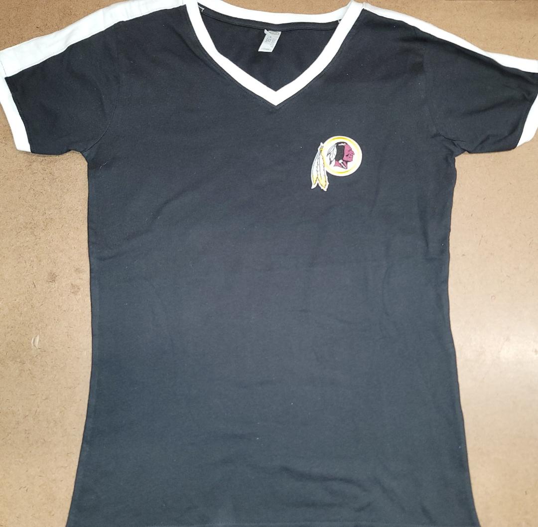 WOMENS NFL Team Apparel WASHINGTON REDSKINS V-Neck Ringer Shirt BLACK