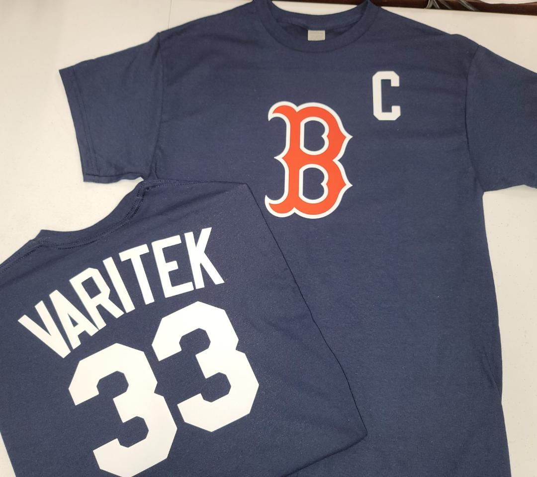 Mens MLB Team Apparel Boston Red Sox JASON VARITEK Baseball Shirt NAVY –