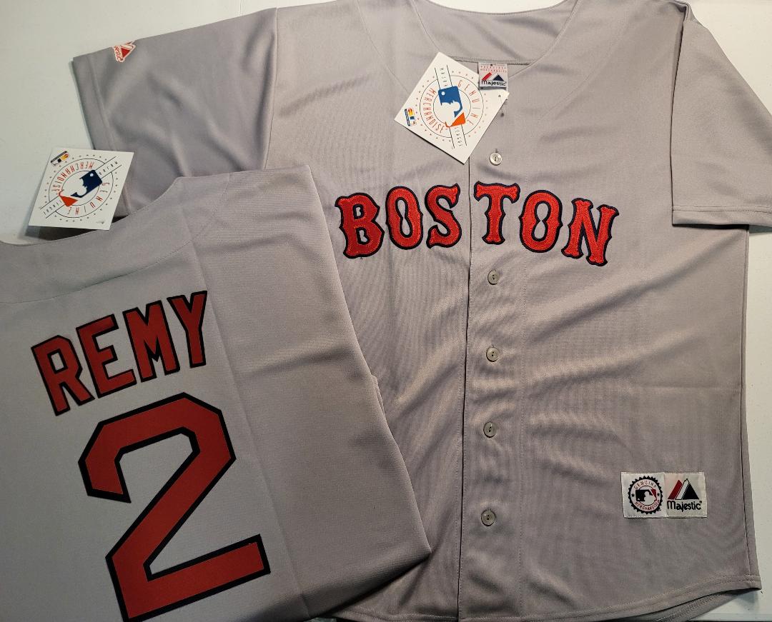 Mens Majestic Boston Red Sox JERRY REMY Baseball Jersey GRAY