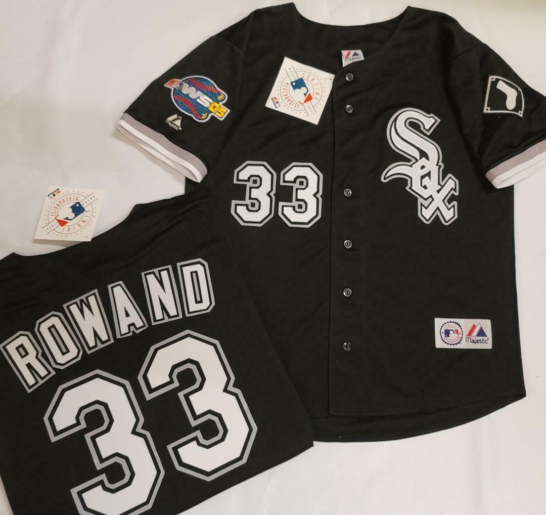 Majestic Chicago White Sox AARON ROWAND 2005 World Series Baseball Jersey BLACK