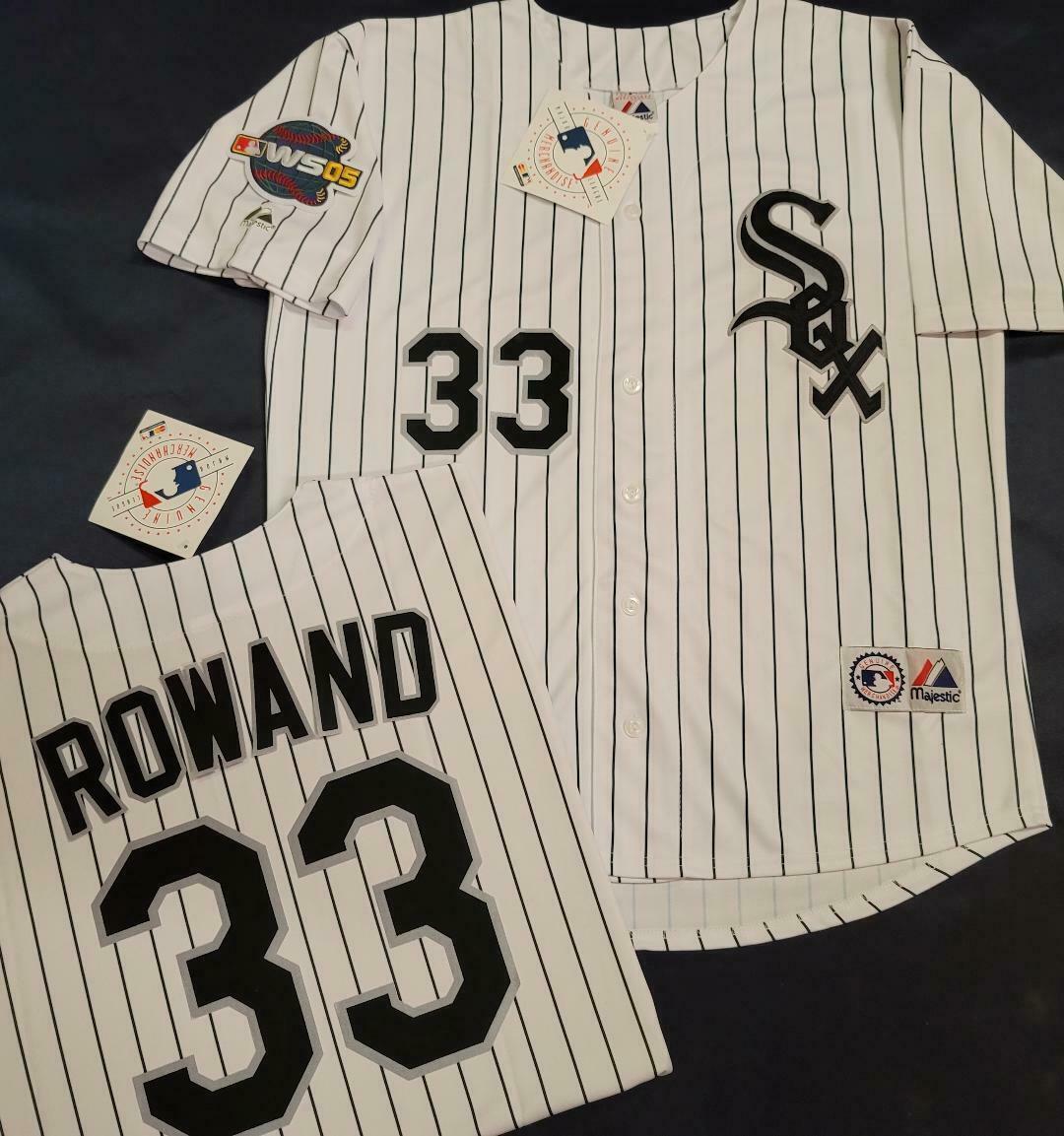 Majestic Chicago White Sox AARON ROWAND 2005 World Series Baseball Jersey WHITE P/S