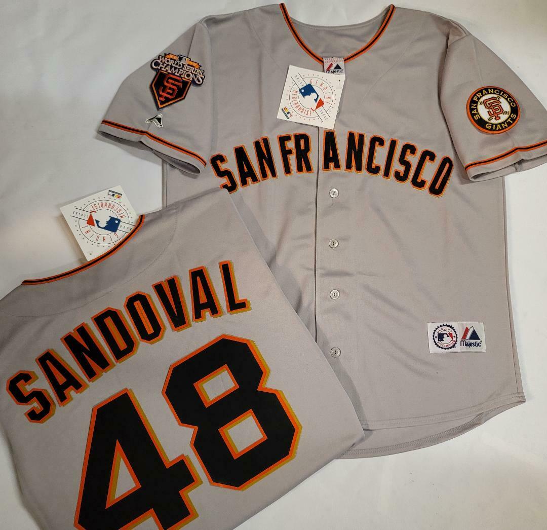 Majestic San Francisco Giants PABLO SANDOVAL 2010 World Series Sewn Baseball Jersey GRAY
