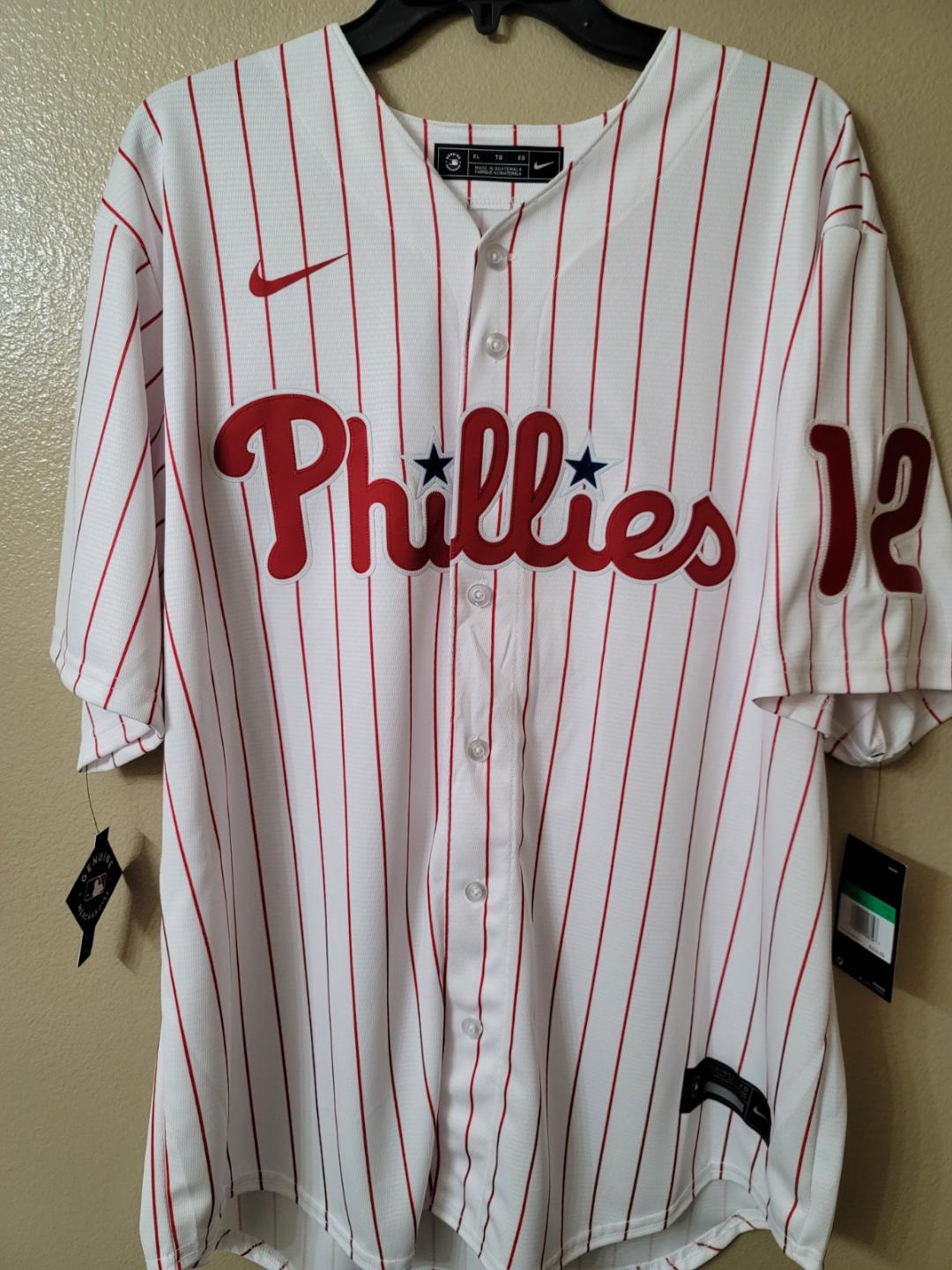 Nike Philadelphia Phillies KYLE SCHWARBER Sewn Baseball Jersey WHT P/S