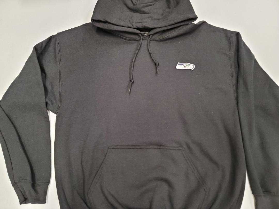 Mens SEATTLE SEAHAWKS Pullover Hooded Hoodie SWEATSHIRT BLACK All Sizes