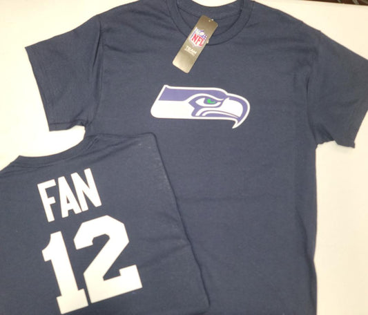 Mens NFL Team Apparel Seattle Seahawks FAN #12 Football Jersey Shirt NAVY
