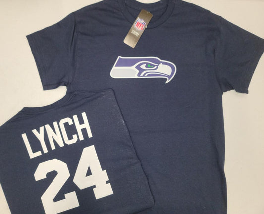 Mens NFL Team Apparel Seattle Seahawks MARSHAWN LYNCH Football Jersey Shirt NAVY